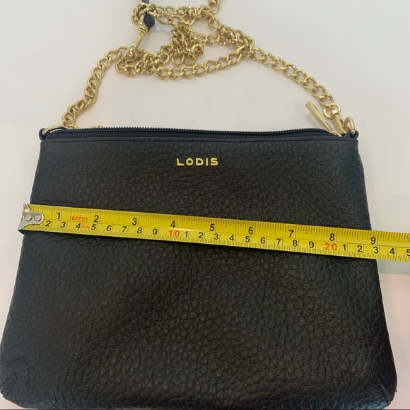 LODIS Emily Crossbody bag five in one convertible black leather with chain strap - Picture 10 of 11